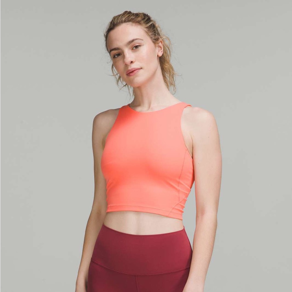 lululemon high neck align tank raspberry cream sz 8 EUC
